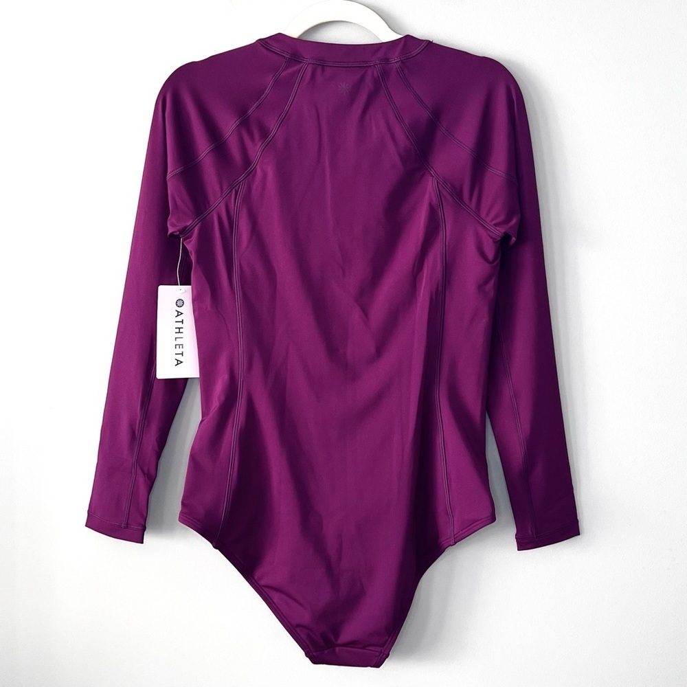 Athleta Sun Shield One Piece Rashguard Swimsuit | Purple | Size Medium Tall - Picture 3 of 9